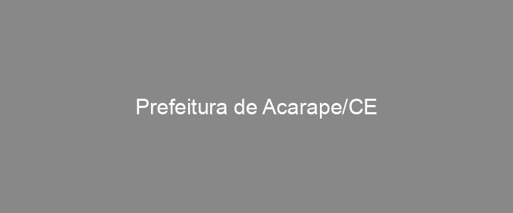 Provas Anteriores Prefeitura de Acarape/CE